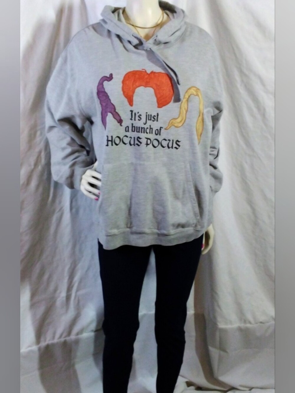 "It's Just a Bunch of Hocus Pocus" Gray Logo Hoodie, Sweatshirt Size XXL(19)